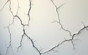 Mur de maison avec différentes fissures, illustrant les signes d'alerte pour les propriétaires.