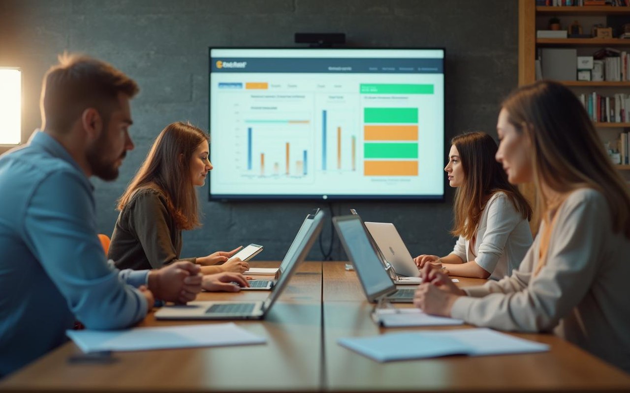 Apprenants en ligne échangeant sur une plateforme de formation collaborative.