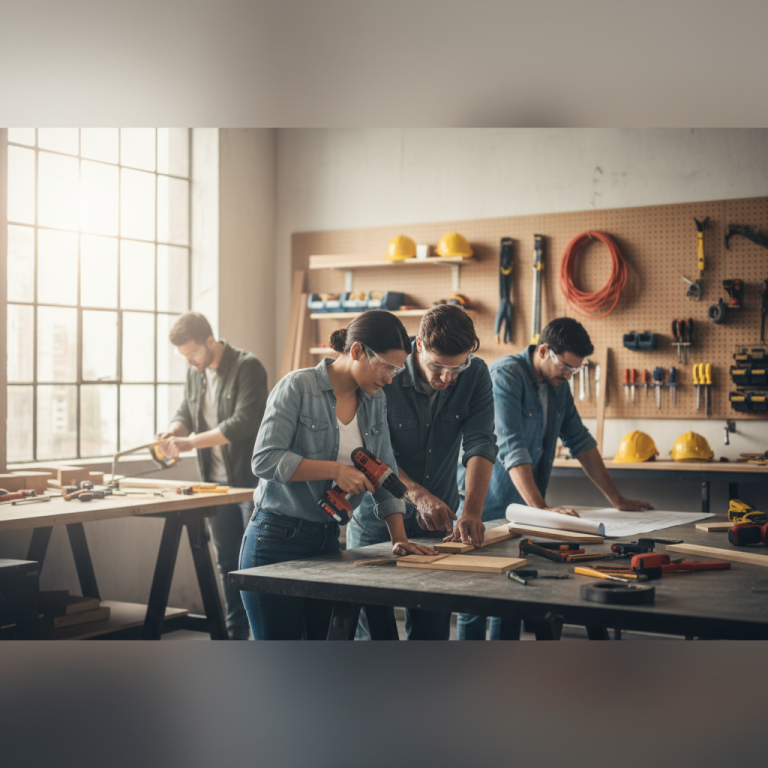 Illustration réaliste sur Apprendre le bricolage : des formations adaptées à chaque profil