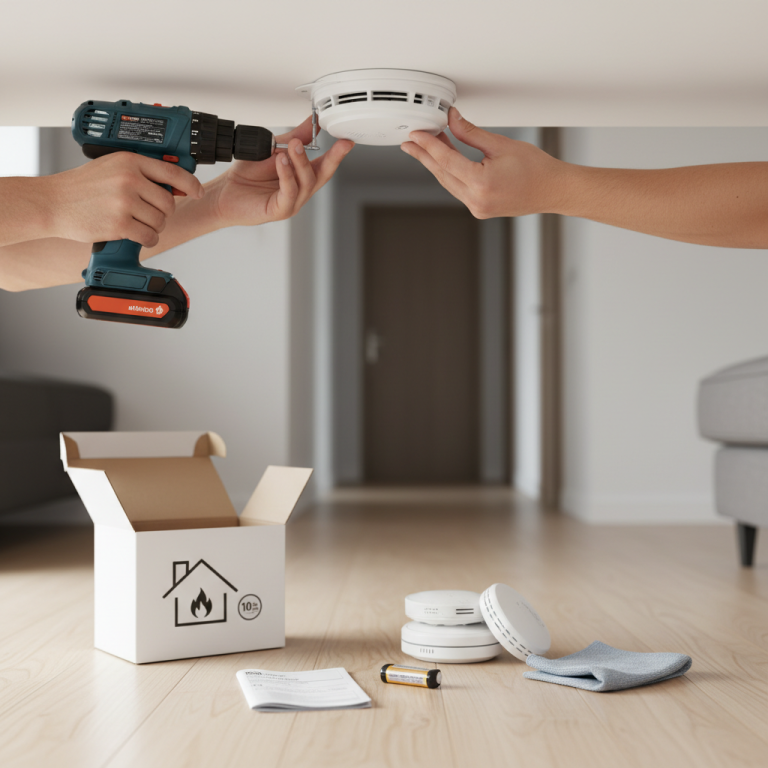 Illustration réaliste sur Guide pour choisir, installer et entretenir un détecteur de fumée conforme