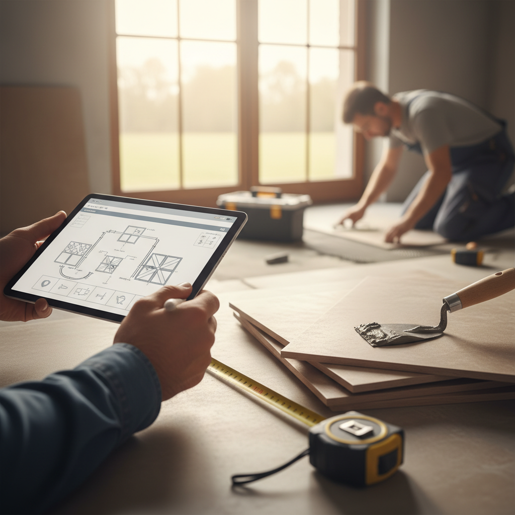Illustration réaliste sur Formation carrelage MaFormationBrico : online ou CAP, que choisir ?
