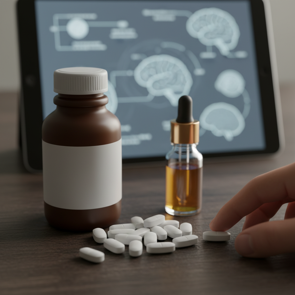 Illustration réaliste sur Laroxyl : un traitement ciblé pour la dépression et les douleurs