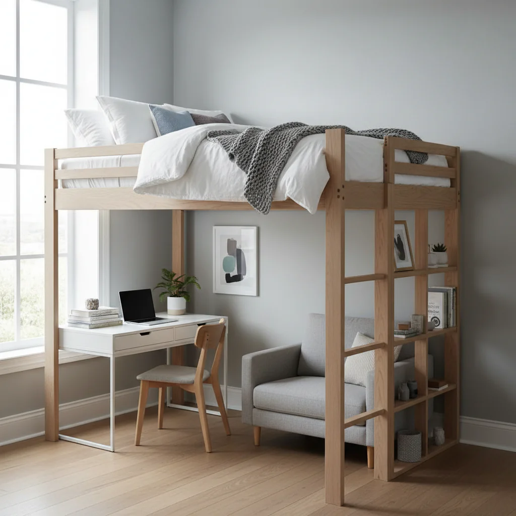 Illustration réaliste sur Lit mezzanine deux places : optimiser l'espace sans sacrifier le confort