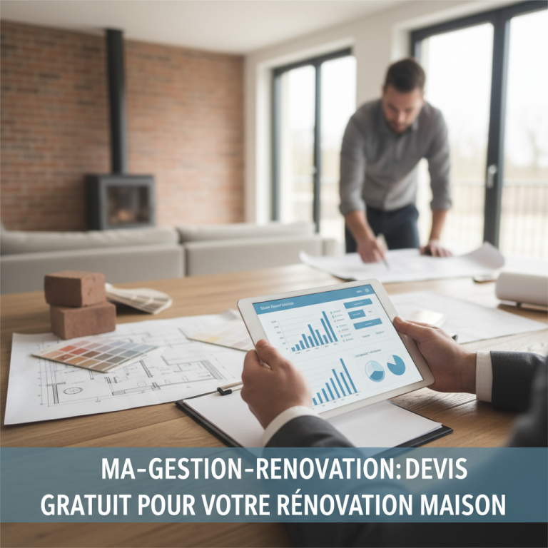 Illustration réaliste sur Ma-Gestion-Renovation : Devis Gratuit pour Votre Rénovation Maison