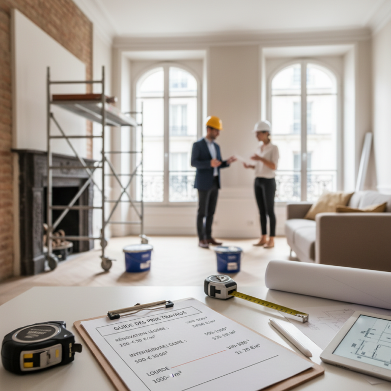 Illustration réaliste sur Renovimmo Pro : Guide des Prix Travaux de Rénovation en Île-de-France