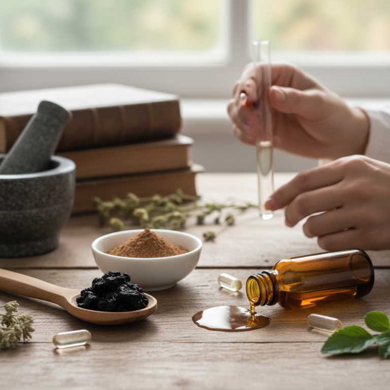 Illustration réaliste sur Shilajit danger : les risques à connaître pour une consommation sûre