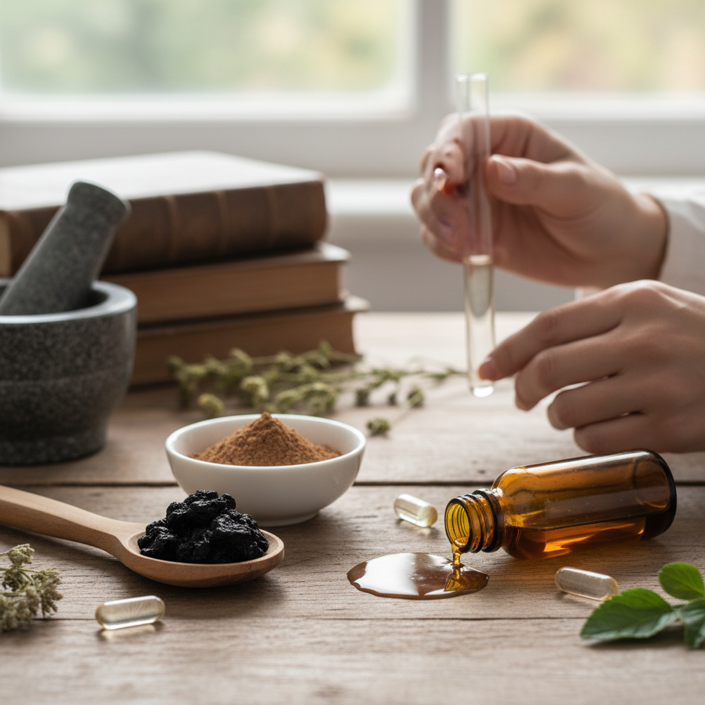 Illustration réaliste sur Shilajit danger : les risques à connaître pour une consommation sûre