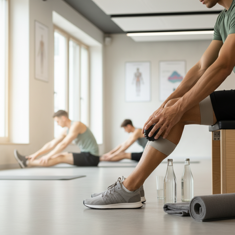 Illustration réaliste sur Syndrome des loges chez les sportifs : prévenir par le bien-être